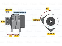 Generator / Alternator (0124615002 BOSCH) Citroen,FIAT,LANCIA,PEUGEOT