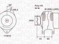 Generator / Alternator (063731643010 MAGNETI MARELLI) Citroen,FIAT,PEUGEOT