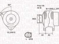 Generator / Alternator (063731746010 MAGNETI MARELLI) AUDI,SKODA,VW