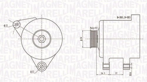Generator / Alternator (063731747010 MAGNETI 