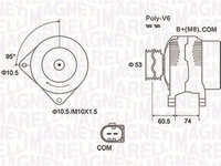 Generator Alternator 063731905010 MAGNETI MARELLI pentru Bmw Seria 5 Bmw Seria 6
