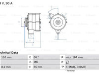 Generator / Alternator (0986033160 BOSCH) AUDI,SEAT,VW