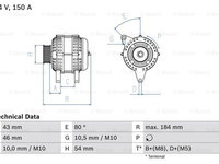 Generator / Alternator (0986044400 BOSCH) Citroen,FIAT,LANCIA,PEUGEOT,SUZUKI