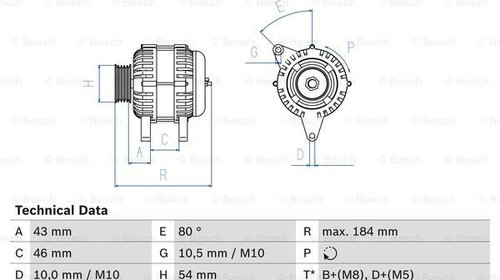 Generator / Alternator (0986044400 BOSCH) Cit