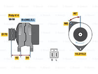 Generator / Alternator (0986046411 BOSCH) MITSUBISHI