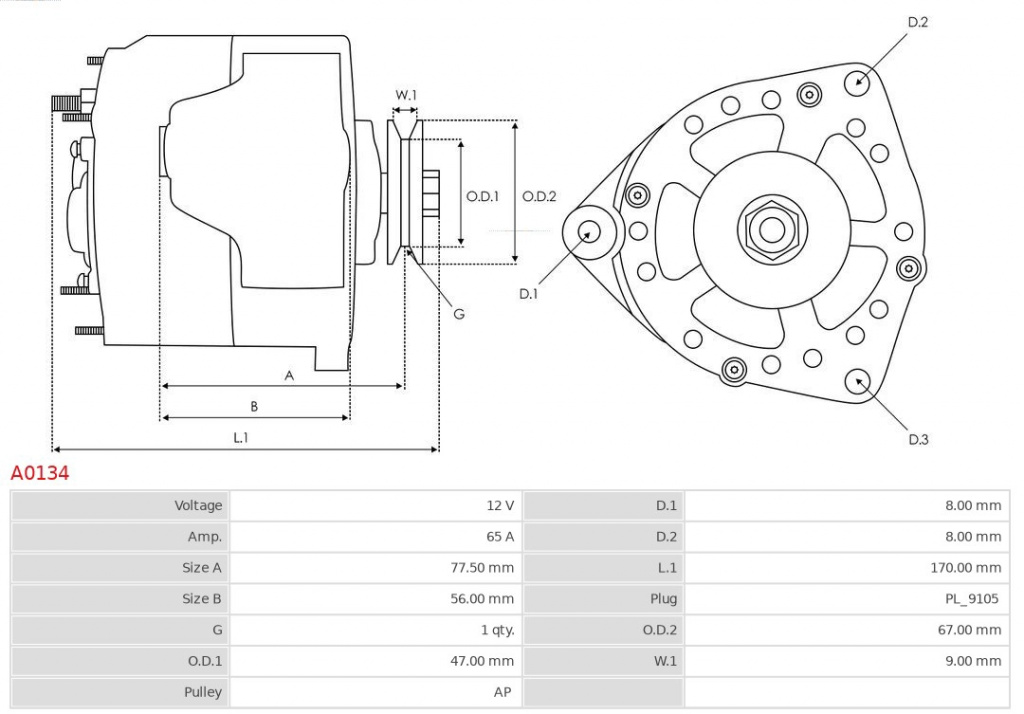 Generator / Alternator AS-PL A0134