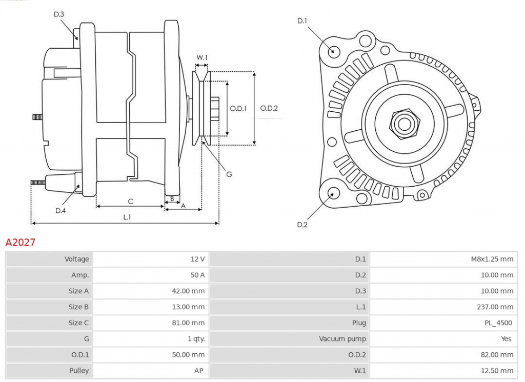 Generator / Alternator AS-PL A2027 la IS