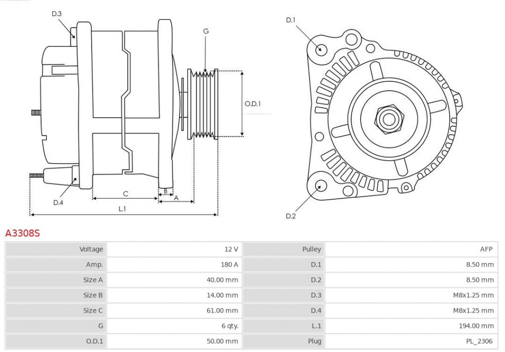 Generator / Alternator AS-PL A3308S
