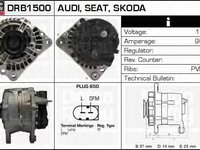 Generator / Alternator AUDI A3 (8L1), SKODA OCTAVIA (1U2), VW GOLF Mk IV (1J1) - DELCO REMY DRB1500
