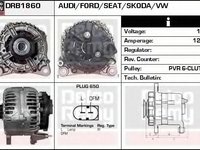 Generator / Alternator AUDI A4 Avant (8D5, B5) (1994 - 2001) DELCO REMY DRB1860 piesa NOUA