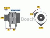 Generator / Alternator AUDI A4 limuzina (8D2, B5), AUDI A6 limuzina (4A, C4), AUDI CABRIOLET (8G7, B4) - BOSCH 0 986 039 550