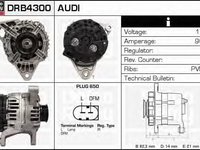 Generator / Alternator AUDI A4 limuzina (8D2, B5), VW PASSAT limuzina (3B2), AUDI A6 limuzina (4B2, C5) - DELCO REMY DRB4300