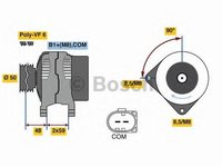 Generator / Alternator AUDI A5 (8T3), AUDI A4 limuzina (8K2, B8), AUDI A4 Avant (8K5, B8) - BOSCH 0 986 081 340