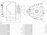 Generator / Alternator BMW 3 - II (E30) Sedan, 09.1982 - 03.1992 AS-PL A0070