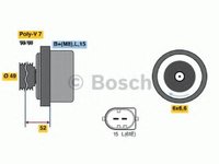 Generator / Alternator BMW 7 limuzina (E38), BMW 5 limuzina (E39), BMW 5 Touring (E39) - BOSCH 0 986 041 750