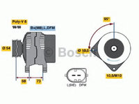 Generator / Alternator BMW Seria 3 (E46) (1998 - 2005) BOSCH 0 986 048 921 piesa NOUA
