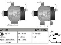 Generator / Alternator BMW Seria 5 Gran Turismo (F07) (2009 - 2016) DENSO DAN1138 piesa NOUA