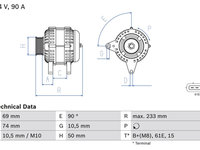 Generator / Alternator BOSCH 0 986 040 390