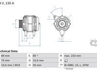 Generator / Alternator BOSCH 0 986 041 810