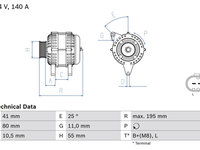 Generator / Alternator BOSCH 0 986 046 210