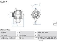 Generator / Alternator BOSCH 0 986 046 290