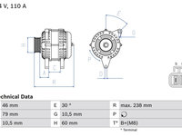 Generator / Alternator BOSCH 0 986 049 500