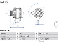 Generator / Alternator BOSCH 0 986 081 180