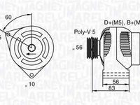 Generator / Alternator CITROËN BERLINGO caroserie M MAGNETI MARELLI 063341740010