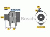 Generator / Alternator Citroen C1 (PM_, PN_), PEUGEOT 107, TOYOTA AYGO (WNB1_, KGB1_) - BOSCH 0 986 049 960