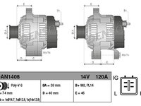 Generator / Alternator DENSO DAN1408