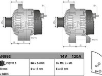 Generator / Alternator FIAT 500 312 DENSO DAN993