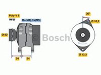 Generator / Alternator FIAT BARCHETTA (183), FIAT BRAVA (182), FIAT BRAVO I (182) - BOSCH 0 986 040 671