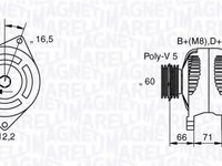 Generator / Alternator FIAT BRAVA (182), FIAT BRAVO I (182), FIAT MAREA (185) - MAGNETI MARELLI 063533250580
