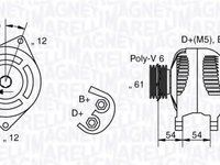 Generator / Alternator FIAT BRAVA (182), FIAT BRAVO I (182), FIAT MAREA (185) - MAGNETI MARELLI 063321826010