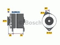 Generator / Alternator FIAT CROMA (154), ALFA ROMEO 168 (164), LANCIA THEMA (834) - BOSCH 0 986 035 020