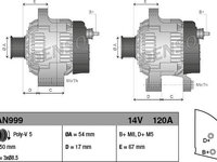 Generator / Alternator FIAT DOBLO caroserie inchisa/combi 263 DENSO DAN999