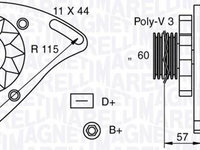 Generator / Alternator FIAT PANDA 141A MAGNETI MARELLI 063321173010