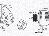 Generator / Alternator FIAT PUNTO (188), FIAT DOBLO Cargo (223), FIAT STILO (192) - MAGNETI MARELLI 063377011010