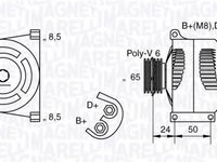 Generator / Alternator FIAT PUNTO (188), FIAT PANDA (169), LANCIA MUSA (350) - MAGNETI MARELLI 063377006010