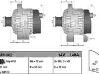 Generator / Alternator FIAT PUNTO / GRANDE PUNTO 199 DENSO DAN1062