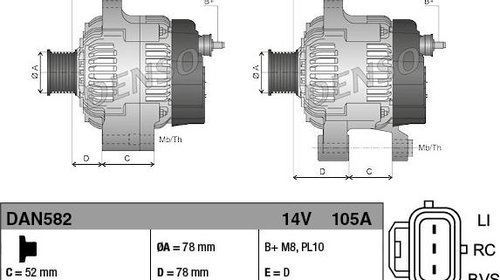 Generator / Alternator FORD C-MAX DM2 DENSO D