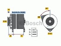 Generator / Alternator FORD ESCORT Mk III (GAA), FORD ESCORT Mk III Cabriolet (ALD), FORD ESCORT Mk III combi (AWA) - BOSCH 0 986 036 020