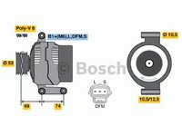 Generator / Alternator FORD TRANSIT platou / sasiu (FM, FN) (2000 - 2006) BOSCH 0 986 042 790 piesa NOUA