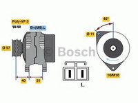 Generator / Alternator HYUNDAI MATRIX (FC) (2001 - 2010) BOSCH 0 986 081 060 piesa NOUA