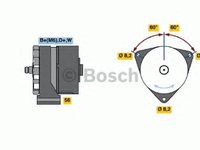 Generator / Alternator IVECO MK, LAMBORGHINI JALPA, MERCEDES-BENZ UNIMOG - BOSCH 0 986 031 270