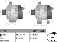 Generator / Alternator JAGUAR XF J05 CC9 DENSO DAN1201