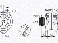 Generator / Alternator LANCIA KAPPA (838A), ALFA ROMEO 145 (930), ALFA ROMEO 155 (167) - MAGNETI MARELLI 063321858010