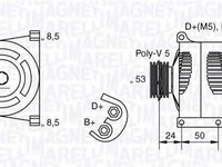 Generator / Alternator LANCIA YPSILON (843), FIAT PANDA (169), FIAT IDEA - MAGNETI MARELLI 063377013010