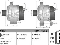 Generator / Alternator LAND ROVER DISCOVERY III (TAA) DENSO DAN987