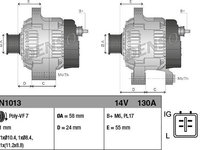 Generator / Alternator LEXUS IS II (GSE2_, ALE2_, USE2_) DENSO DAN1013